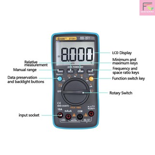 F &amp; L Bside เครื่องทดสอบแรงดันไฟฟ้าดิจิตอล Ac Dc 8000 Counts Zt 301