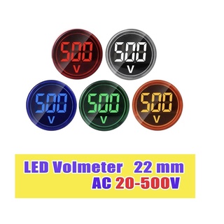 AC Volt meter 22mm LED Digital Display แสดงค่าโวลท์