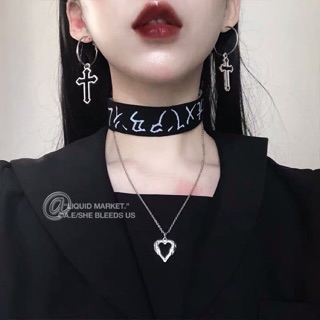 🔥Sale🔥ต่างหูห่วงไม้กางเขน Cross Gothic Earrings พร้อมส่ง