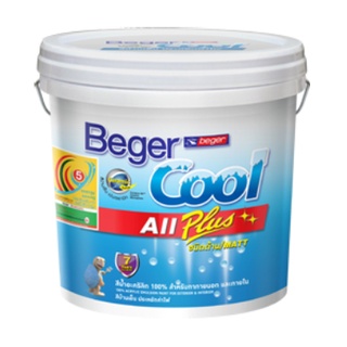 Beger คูลออลพลัส สีเทา ฟิล์มด้าน ภายนอก+ภายใน #E-2151 ขนาด 1L สีทาบ้าน สีบ้านเย็น เกรด 10 ปี