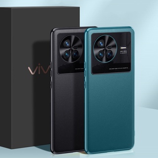 Vivo y17s X80 Pro X70 X50 Pro+ X60 X60Pro เคสหนังแท้ หรูหราระดับโลก ป้องกันเลนส์กล้อง โลหะ ฝาครอบบาง