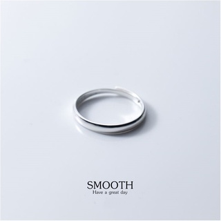 s925 Smooth ring แหวนเงินแท้ แบบเกลี้ยง เรียบง่าย ใส่สบาย เป็นมิตรกับผิว สามารถปรับขนาดได้