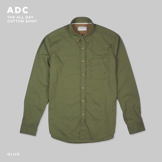 สินค้า TWENTYSECOND เสื้อเชิ้ตแขนยาว ผ้าคอตต้อน รุ่น All Day Cotton - สีเขียว / Olive