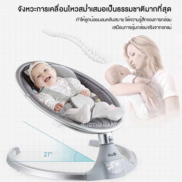 เปลไกวอัตโนมัติ-ควบคุมผ่านรีโมท-เกรดพรีเมี่ยม-electric-baby-swing-เปลโยก-เปลไกวไฟฟ้า-kub