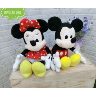 (ลิขสิทธิ์แท้ ส่งฟรี) 14 นิ้ว มินนี่เม้าส์ มิกกี้เม้าส์ Minnie Mouse Mickey Mouse ตุ๊กตา