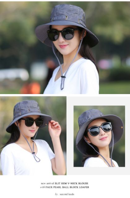 ภาพสินค้าหมวกบังแดดหมวกดวงอาทิตย์กลางแจ้งหมวกหญิงฤดูร้อนเกาหลีหมวกฤดูร้อนพับหมวกชาวประมงปีนเขา จากร้าน lilyshop8909 บน Shopee ภาพที่ 1