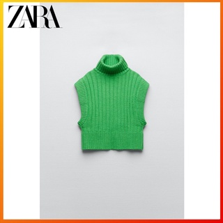 Zara เสื้อกั๊กถัก แขนกุด คอสูง สไตล์ใหม่ ฤดูใบไม้ร่วง สําหรับผู้หญิง 2488113 500