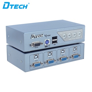 สวิตช์ Dtech kvm 4 พอร์ต kvm Switcher Four-In-One Out สําหรับคีย์บอร์ด คอมพิวเตอร์