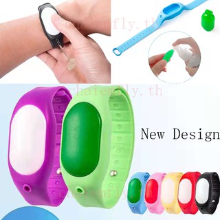 New Design ❗️COD❗️สายรัดข้อมือใส่เจลล้างมือ ขวดใส่เจลล้างมือพกพา น้ำยาล้างมือ ยาฆ่าเชื้อ Wristband Hand Sanitizer Dispenser