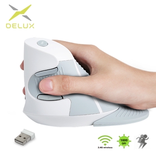 DELUX M618GX Wireless Mouse 6 ปุ่ม 800/1200/1600DPIออฟติคอลเม้าส์ยางเปลือกป้องกันสำหรับPCแล็ปท็อป
