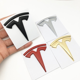 สติกเกอร์โลหะ ลายโลโก้ Tesla Model S Model X สําหรับติดตกแต่งรถยนต์