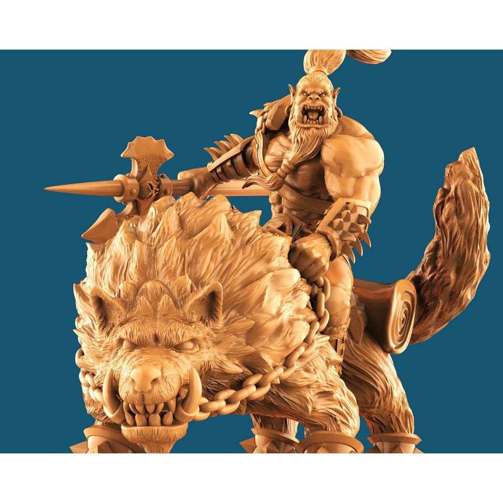 โมเดล-world-of-warcraft-figures-orc-wolf-rider-scale-1-25-1-35