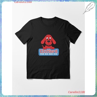 New Clifford The Big Red Dog Essential T-Shirt ผู้หญิง ดพิมพ์ลาย ดผ้าเด้ง คอกลม cotton แฟชั่น sale Unisex