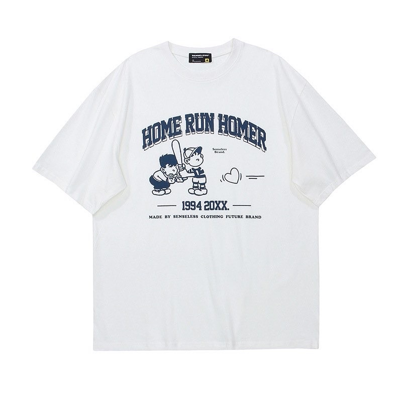 theboy-home-run-homer-เสื้อยืดโอเวอร์ไซส์ไหล่ตกนำเข้