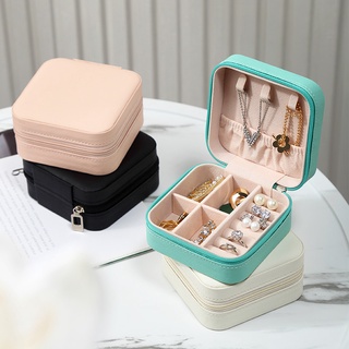 Charmingbox กล่องเก็บเครื่องประดับ สร้อยคอ แหวน ต่างหู หนัง PU กํามะหยี่ ขนาดเล็ก แบบพกพา