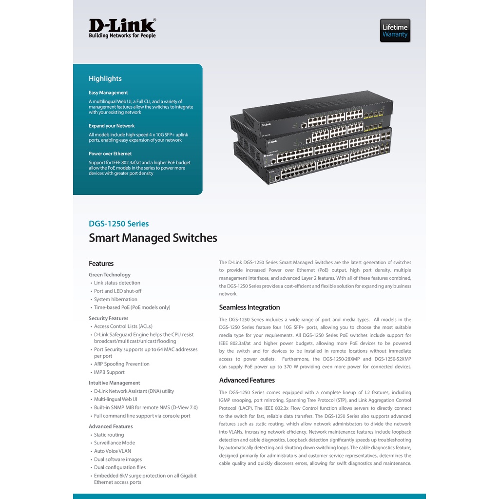 28-port-10-gigabit-smart-managed-poe-switch-dgs-1250-28xmp-ของแท้รับประกันตลอดอายุการใช้งาน