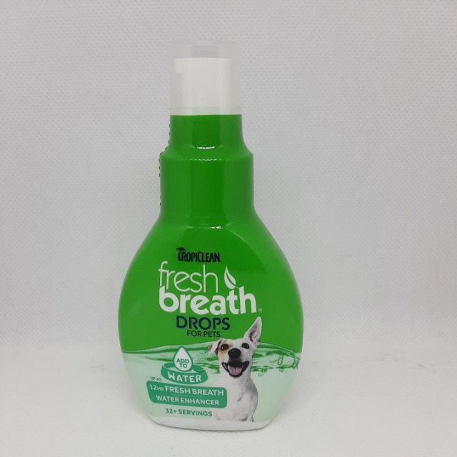 fresh-breath-drops-for-dog-ผลิตภัณฑ์ผสมน้ำป้องการการก่อตัวของคราบหินปูนและลดกลิ่นปากสำปรับสุนัข