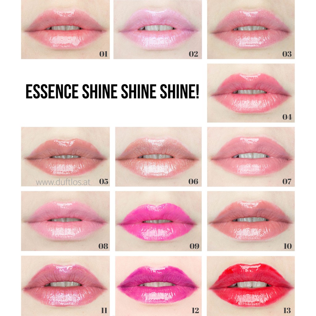 แท้100-essence-shine-shine-shine-lipgloss-ลิปกลอสสูตรเชียร์แอนด์ชายน์เนื้อนุ่มลื่น