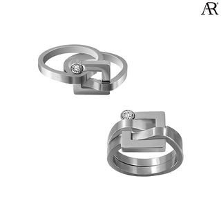 ANGELINO RUFOLO Ring ดีไซน์ Couple Forever แหวนผู้ชาย Stainless Steel 316L(สแตนเลสสตีล)คุณภาพเยี่ยม สีเงิน