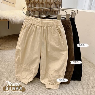 [Babycat] พร้อมส่ง ขายดี กางเกงขาบาน ผ้าฝ้าย ทรงหลวม สไตล์เกาหลี ญี่ปุ่น สีเบจ แฟชั่นฤดูร้อน สําหรับเด็กผู้ชาย ผู้หญิง 2022