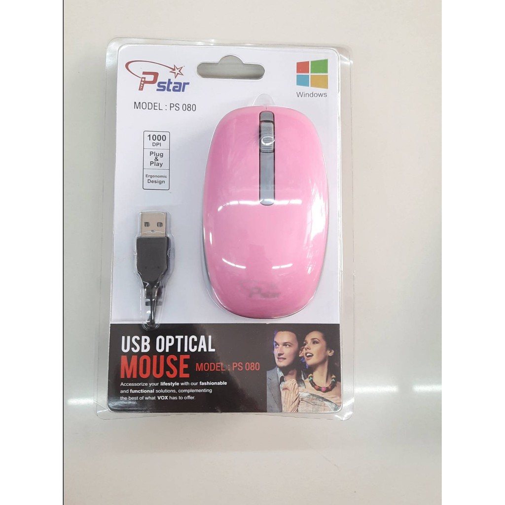 mouse-เมาส์ต่อคอมหัวแบน-ps-080-usb-optical-1000-dpi-support-windoows-7-8-10-สัญญานดี-แข็งแรงทนทาน