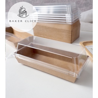 BK3420 กล่องข้าวกระดาษ พร้อมฝาใส 1แพ็ค / 25 ชุด  Kraft Tray กล่องไฮบริด กล่องกระดาษคราฟท์