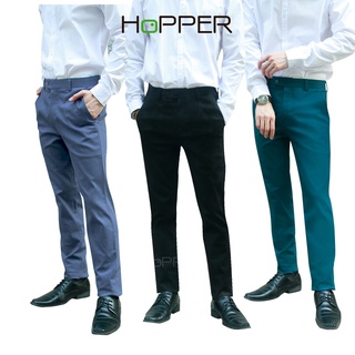 ภาพหน้าปกสินค้ากางเกงสแลคกระบอกเล็ก ผ้ายืดหนา เอวสูง Hopper Progress ที่เกี่ยวข้อง