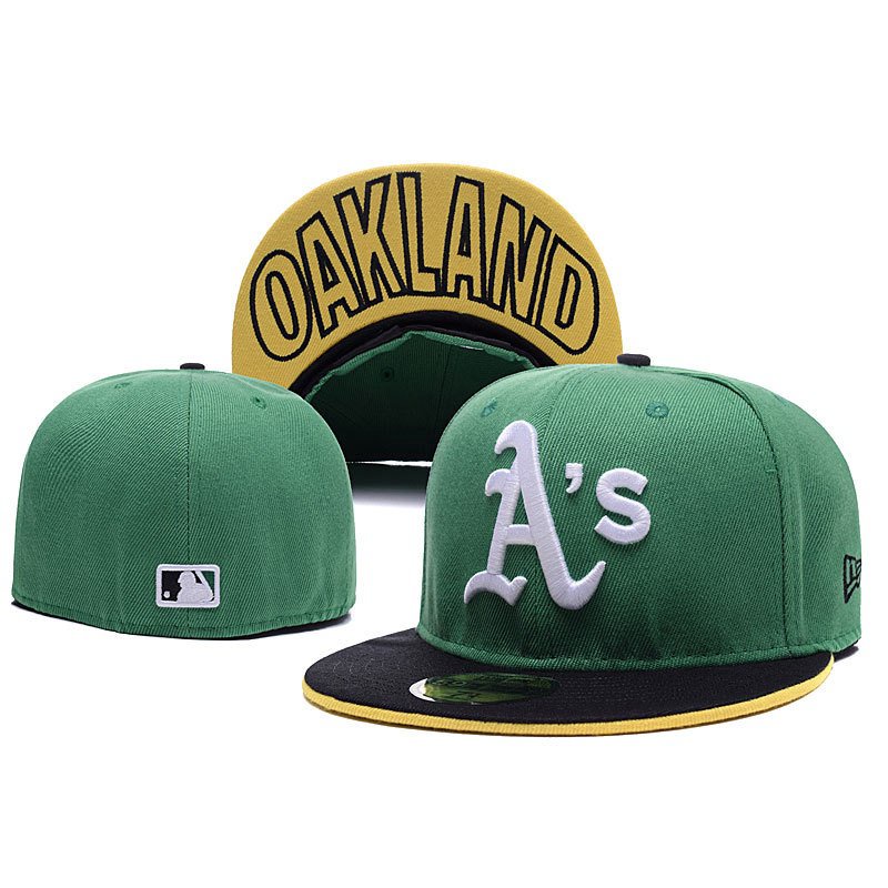 ใหม่-หมวกแก๊ปแฟชั่น-mlb-oakland-athletics-fitted-hat-men-women-hat-sport-outdoor-hip-hop-hats-with-adjustable-strap-se7j