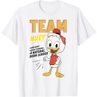 เสื้อยืดผ้าฝ้ายพรีเมี่ยม เสื้อยืด พิมพ์ลาย Disney DuckTales Team Huey Natural Born Leader สําหรับผู้ชาย