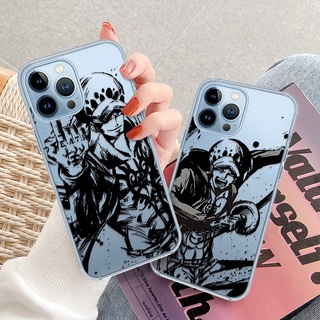 เคสโทรศัพท์มือถือนิ่ม แบบใส กันรอยขีดข่วน ลายการ์ตูนอนิเมะ One Piece สําหรับ iPhone 13 14 Pro Max 11 12 7 8 Plus SE 2020