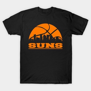 เสื้อยืดพิมพ์ลายแฟชั่น เสื้อยืด พิมพ์ลาย Suns Basketball Phoenix Skyline สําหรับผู้ชาย และผู้หญิง