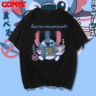 เตรียมจัดส่ง☎☃Stitch Stitch เสื้อยืดชายฤดูร้อน Interstellar Baby Joint Stitch Animation รอบนักเรียนเยาวชนแขนสั้น