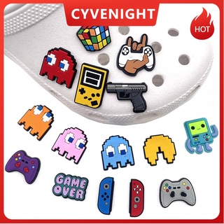 สินค้า CROCS Cy-store ใหม่ ของตกแต่งรองเท้า PVC ลายกราฟฟิตี้ Pac-Man Jibbitz สไตล์คลาสสิก DIY สําหรับเด็กผู้ชาย ผู้หญิง ขายส่ง