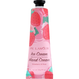 PE LAMOUR ครีมทามือ Natural Green Hand Cream 30g #Strawberry & Rose