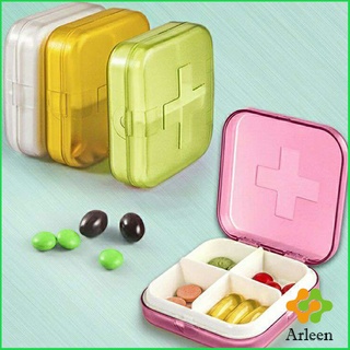 Arleen กล่องยา มินิ กล่องสีสันลูกกวาด หลายช่อง กล่องยาแบบพกพา Cross-packing pill box