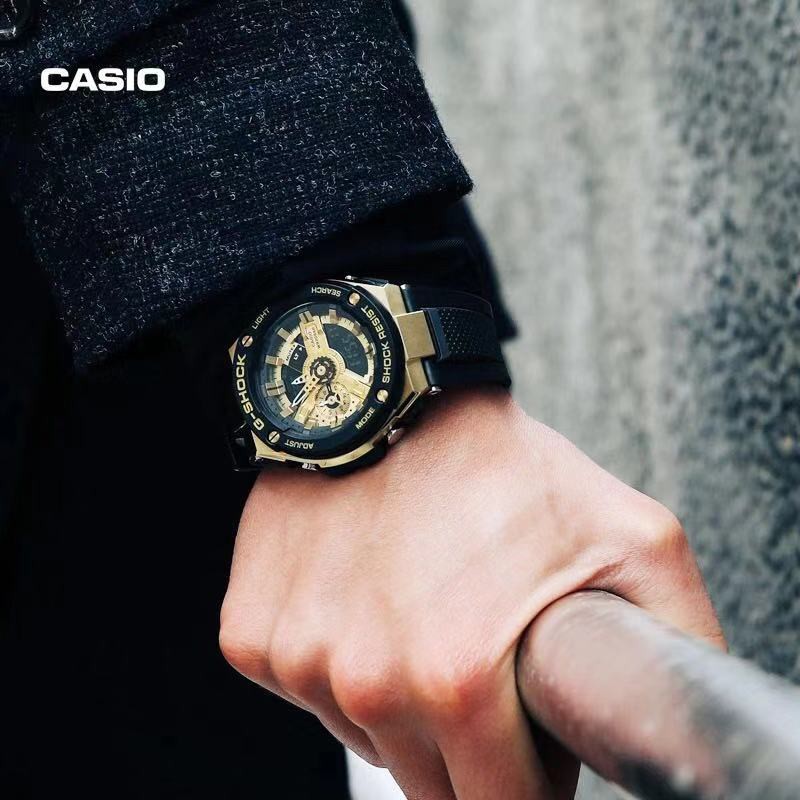 casio-g-shock-นาฬิกาข้อมือผู้ชาย-สายเรซิ่น-รุ่น-gst-400g-1a9-สีดำ-ทอง