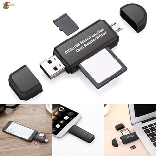 อะแดปเตอร์ A-Function SD Card Reader Micro USB OTG to USB 2.0 Multi-Function 3 in 1 สำหรับ Laptop Android Phone