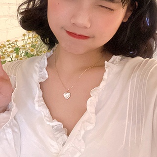 Korean version of simple personality love necklace sweet girl peach heart pendant heart-shaped clavicle chain jewelry fo