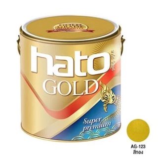 สีทองอะคริลิค HATO รุ่น AG123 ขนาด 1/4 ปอนด์ สีทอง