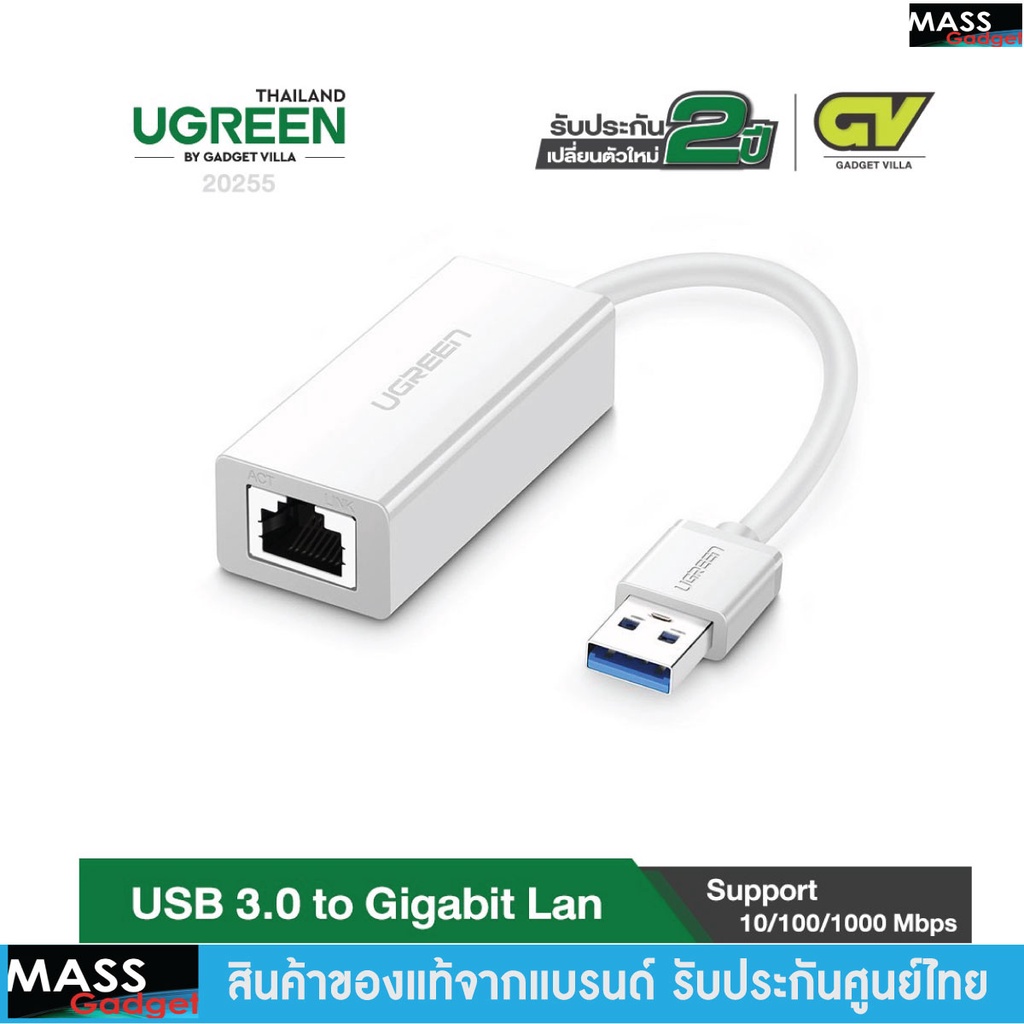 ภาพหน้าปกสินค้าUGREEN USB 3.0 to Gigabit Lan, ตัวแปลง USB 3.0 เป็น Gigabit Lan, Gigabit Network Adapter รุ่น 20255
