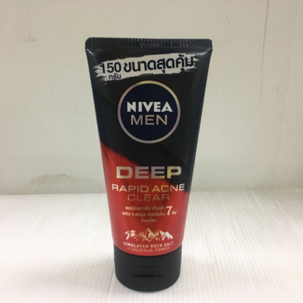 nivea-men-deep-rapid-acne-clear-นีเวีย-เมน-ดีพ-ราพิด-แอคเน่-เคลียร์-สครับ-มัดโฟม-ผลิตภัณฑ์ทำความสะอาดผิวหน้า-มี-2-ขนาด