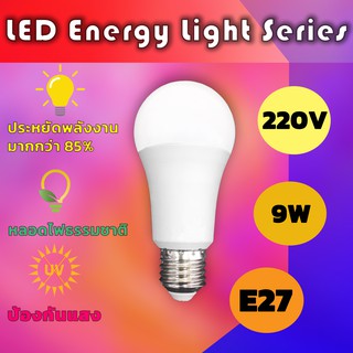ภาพหน้าปกสินค้าหลอดไฟ LED led energy saving light series 3W(แสงวอร์มขุ่น) 9W(แสงขาว) ขั้ว E27 ที่เกี่ยวข้อง