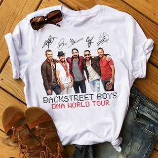 ۞Backstreet Boys Dna เวิลด์ทัวร์วงดนตรีเพลงเสื้อยืดผู้ชาย Unisex Tee เสื้อทีเชิ้ตสีสันสดใส 8lh