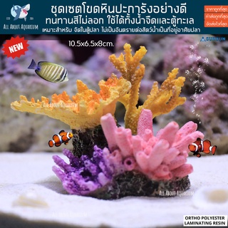 เรซิ่น ชุดปะการัง KB01 แบบที่ 5 ตกแต่งตู้ปลา แต่งโต๊ะทำงาน ตู้โชว์ปลาน้ำจืด ปลาทะเล ปลาสวยงาม ทนทาน สีไม่ลอก รับประกัน