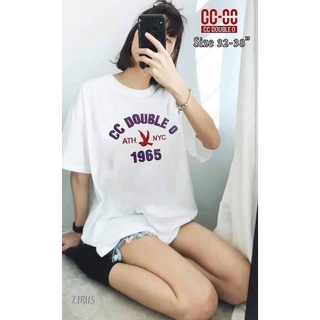 No.8 เสื้อยืดแขนสั้น CC Double O ผ้าคอตตอล100% เกรดพรีเมียม แพทเทิร์นทรงตรงใส่ได้ทั้งผู้ชายผู้หญิง งานคุณภาพสินค้าตรงปก