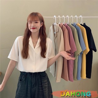 สินค้า Dahong 💖 99907 Shirt เชิ้ตรุ่นยอดฮิต เชิ้ตคอปกฮาวาย แขนสั้น ทรงเกาหลี ผ้าไหมอิตาลีอย่างดี พริ้ว สวย ใส่สบาย ไม่ร้อน