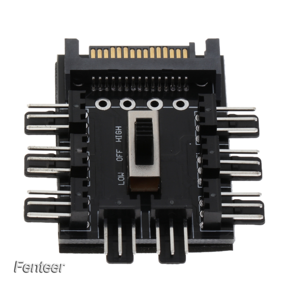 fenteer-pc-sata-pwm-cooling-fan-speed-controller-hub-4-3-pin-power-splitter