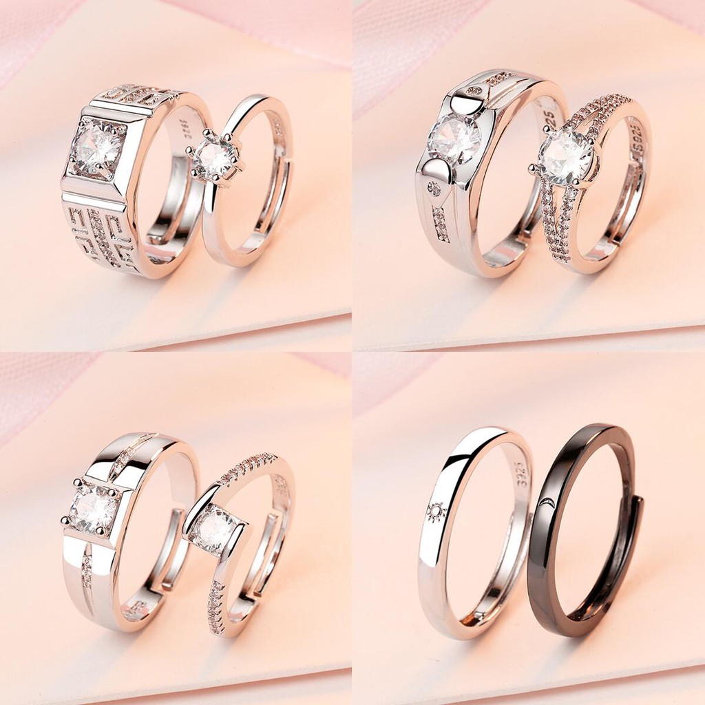 ดีไซน์-50-คู่-เงิน-92-5-แหวนเพชรแท้-แหวนปรับระดับได้-jz006