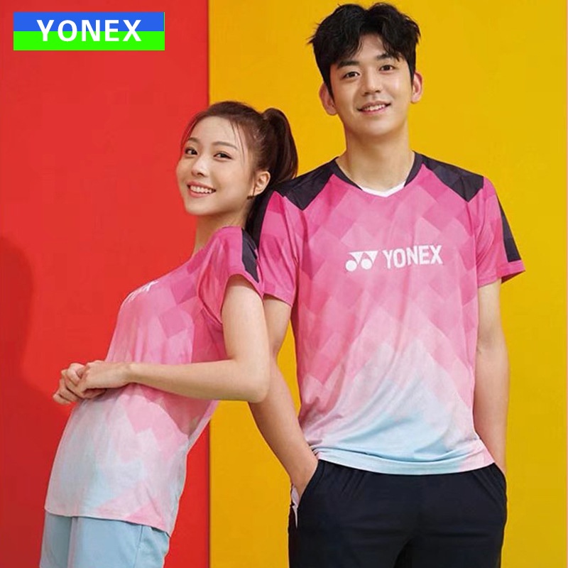 ใหม่-yonex-เสื้อกีฬาแบดมินตัน-แขนสั้น-ดูดซับเหงื่อ-แห้งเร็ว-แฟชั่นฤดูร้อน-สําหรับผู้ชาย-และผู้หญิง-2022