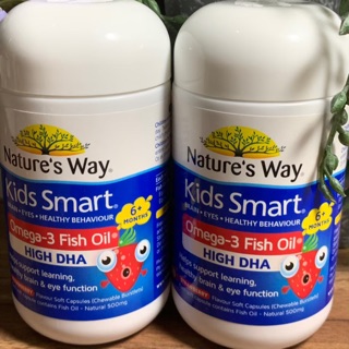 Nature’s Way Kids Smart Omega-3 Fish Oil Strawberry Flavour วิตามินบำรุงสมอง เพิ่มสมาธิ การเรียนรู้ สายตา จากออสเตรเลีย